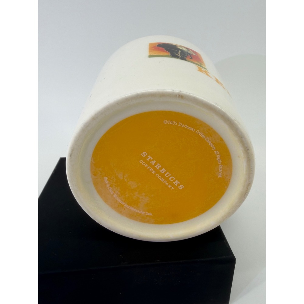 Starbucks Kenya Elephant Coffee Mug 14oz 2005 Africa Arabia White Yellow Cup - Picture 6 of 6
